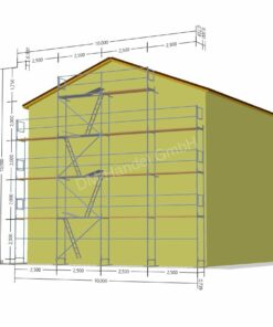 Échafaudage en acier avec planchers en bois 97m²