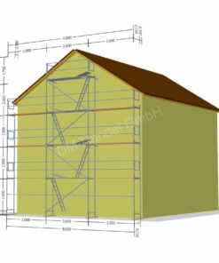 Échafaudage en acier avec planchers en bois 80m²