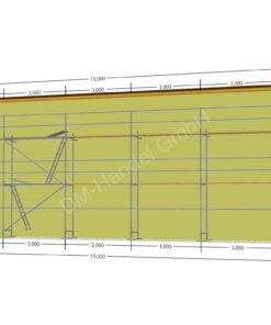 Échafaudage en acier avec planchers en bois 98m²