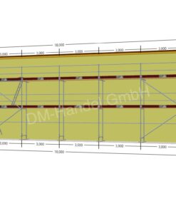 Échafaudage en acier avec planchers en bois 117m²