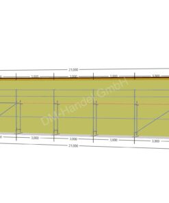 Échafaudage en acier avec planchers en bois 94m²