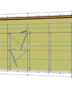 Échafaudage en acier avec planchers en bois 65m²