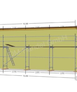 Échafaudage en acier avec panneaux cadres en aluminium 46 m²