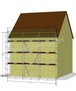 Échafaudage de protection de toiture avec plateforme en aluminium 79 m²