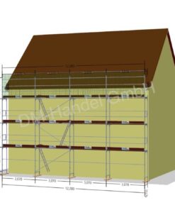 Échafaudage de protection de toiture avec plateforme en aluminium 105 m²