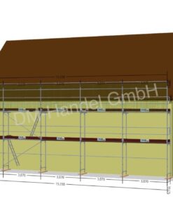 Échafaudage de protection de toiture avec plateforme en aluminium 101 m²