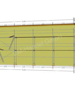 Échafaudage en aluminium avec plateau-cadre en aluminium 100m²