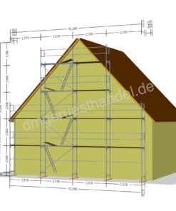 Échafaudage pignon avec plateforme en aluminium 91 m²