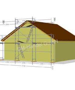 Échafaudage de pignon avec panneau en aluminium 39m²