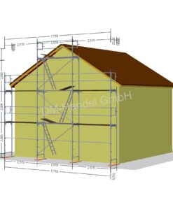 Échafaudage de pignon avec panneau en aluminium 55m²