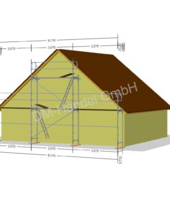 Échafaudage de pignon avec panneau en aluminium 47m²