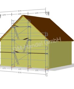Échafaudage de pignon avec panneau en aluminium 66m²