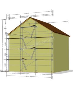 Échafaudage de pignon avec panneau en aluminium 84m²